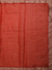 Crimson Red Striped Design Organza Saree with Embroidered Border