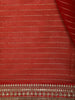 Crimson Red Striped Design Organza Saree with Embroidered Border