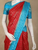 Crimson Red Striped Zari Woven Design Banarasi Fancy Saree with Contrast Border