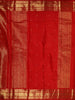 Crimson Red Striped Zari Woven Design Pure Kanchipuram Silk Saree with Zari Border