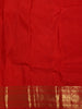 Crimson Red Striped Zari Woven Design Pure Kanchipuram Silk Saree with Zari Border