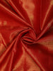 Crimson Red Striped Zari Woven Design Pure Kanchipuram Silk Saree with Zari Border