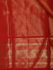 Crimson Red Striped Zari Woven Design Pure Kanchipuram Silk Saree with Zari Border