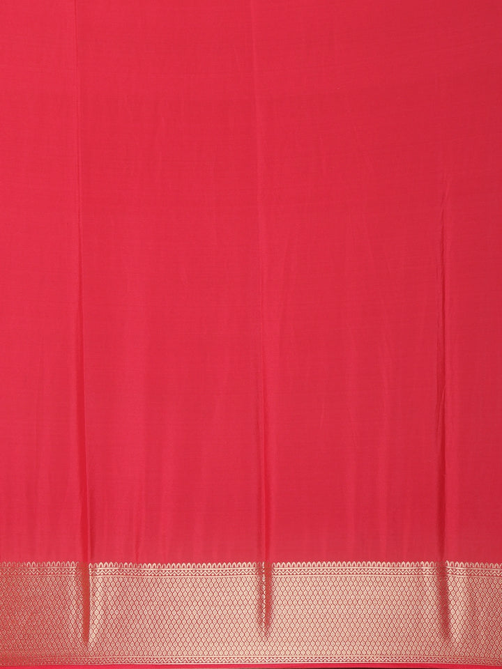 Crimson Red Zari Woven Chiffon Saree - Diadem