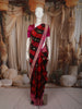 Crimson Red and Black Checked Butta Zari Woven Design Pure Banarasi Silk Party Wear Saree with Zari Border
