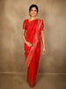Crimson Vermilion Red Butta Zari Woven Design Banarasi Silk Designer Saree with Stone Work Border