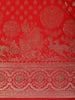 Crimson Vermilion Red Butta Zari Woven Design Banarasi Silk Designer Saree with Stone Work Border