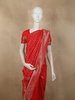 Crimson Vermilion Red Butta Zari Woven Design Banarasi Silk Designer Saree with Stone Work Border