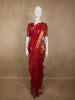 Crimson Vermilion Red Floral Butta Zari Woven Design Pure Kanchipuram Silk Saree with Zari  Border