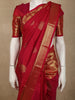 Crimson Vermilion Red Floral Butta Zari Woven Design Pure Kanchipuram Silk Saree with Zari  Border