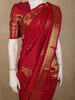 Crimson Vermilion Red Floral Butta Zari Woven Design Pure Kanchipuram Silk Saree with Zari  Border
