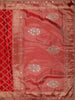Crimson Vermilion Red Geometric Zari Woven Design Banarasi Silk Designer Saree with Stone Work Border