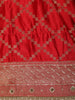 Crimson Vermilion Red Geometric Zari Woven Design Banarasi Silk Designer Saree with Stone Work Border