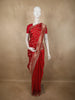 Crimson Vermilion Red Geometric Zari Woven Design Banarasi Silk Designer Saree with Stone Work Border
