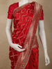 Crimson Vermilion Red Geometric Zari Woven Design Banarasi Silk Designer Saree with Stone Work Border