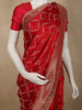 Crimson Vermilion Red Geometric Zari Woven Design Banarasi Silk Designer Saree with Stone Work Border