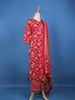 Crimson Red Floral Design Printed Cotton Salwar Suit - Diadem