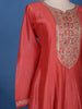 Crimson Red Floral Print Sequins Embellishment Semi Silk Salwar Suit - Diadem