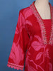 Crimson Red Floral Printed Cotton Salwar Suit Set - Diadem