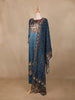 Crystal Teal  Floral Printed Synthetic Salwar Suit