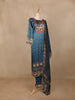 Crystal Teal  Floral Printed Synthetic Salwar Suit