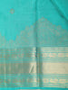 Cyan Blue Annapakshi Motif Woven Pure Kanchipuram Silk Saree with Zari Border