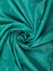 Cyan Blue Floral Butta Zari Woven Design Pure Kanchipuram Silk Saree with Matching Zari Border