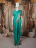Cyan Blue Floral Butta Zari Woven Design Pure Kanchipuram Silk Saree with Matching Zari Border