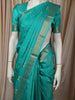Cyan Blue Floral Butta Zari Woven Design Pure Kanchipuram Silk Saree with Matching Zari Border