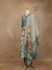 Cyan Blue Floral Printed Cotton Salwar Suit with Dupatta - Diadem