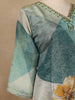 Cyan Blue Floral Printed Cotton Salwar Suit with Dupatta - Diadem
