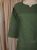 Forest Green Floral Printed Design Cotton Straight Cut Salwar Suit