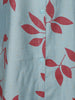 Cyan Blue Leaf Design Printed Cotton Kurti