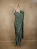Cyan Green Sequins Embellished Design Georgette Ready To Wear Saree with Designer Blouse