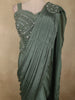 Cyan Green Sequins Embellished Design Georgette Ready To Wear Saree with Designer Blouse