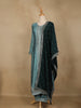Cyan Blue Floral Embroidered Georgette Salwar Suit - Diadem