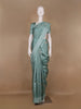 Cyan Blue Stripes woven Pure Tussar Silk Saree - Diadem