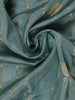 Cyan Blue Stripes woven Pure Tussar Silk Saree - Diadem