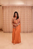 Sunset Orange Floral Beads and Thread Embroidered Design Tissue Palazzo Suit with Dupatta