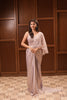 Light Lavender Floral Sequin Embroidered Design Shimmer Ready To Wear Saree with Designer Blouse