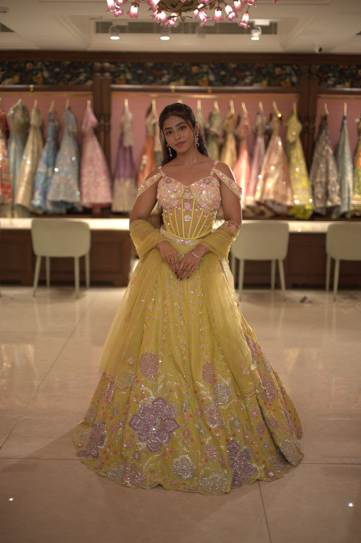 Yellow Lehenga for Haldi | Diadem