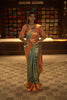 Teal Green Floral Zari Woven Design Pure Kanchipuram Silk Saree with Contrast Zari Border