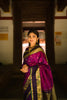 Magenta Purple Butta Zari Woven Design Pure Kanchipuram Silk Saree with Contrast Retta Pattu Border