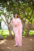 Soft Peach Pink Heavy Sequins Embroidered Design Net Fancy Saree with Scalloped Border
