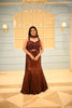 Deep Maroon Heavy Sequins and Beads Embroidered Design Mermaid Shimmer Lehenga with Choker Dupatta