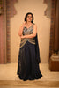 Midnight Navy Blue Heavy Sequin and Beads Embroidered Design Organza Ready To Wear Saree with Designer Blouse