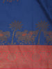 Dark Blue Cow Motif Woven Semi Soft Silk Saree