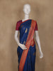 Dark Blue Cow Motif Woven Semi Soft Silk Saree