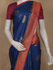 Dark Blue Cow Motif Woven Semi Soft Silk Saree