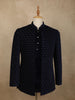 Dark Blue Geometric Beads Embroidered Design Velvet Men's Sherwani Suit